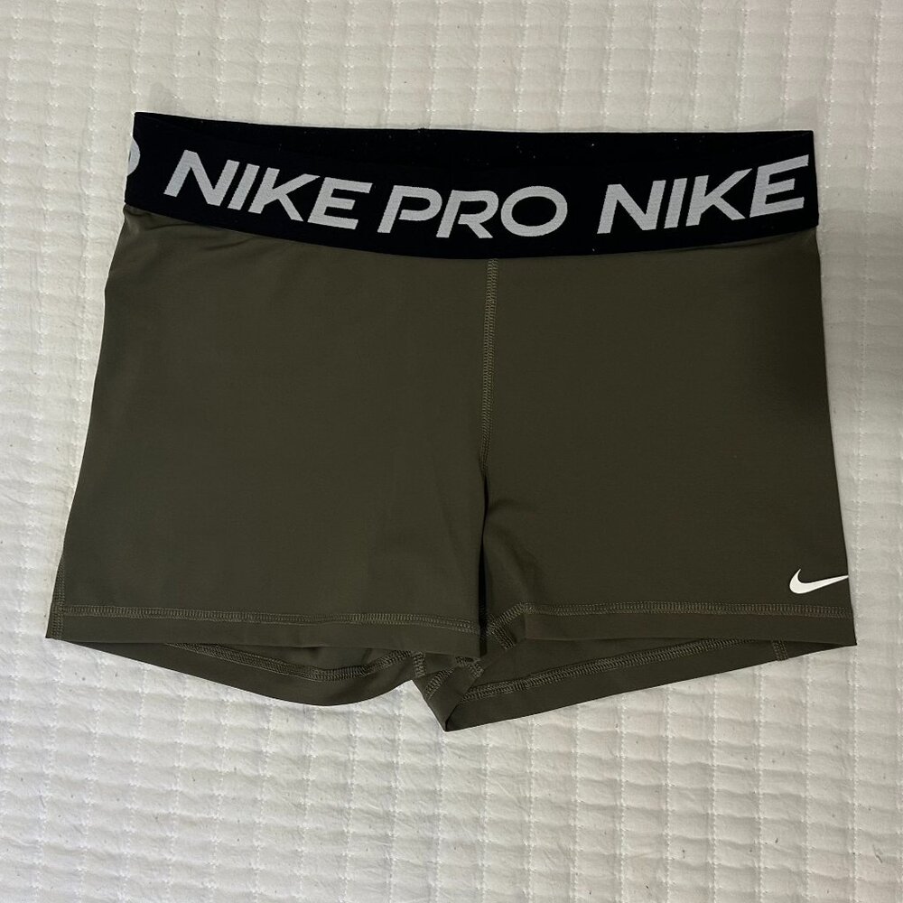 Nike Pro 3" Shorts Olive Green